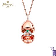 Fabergé Essence Rose Gold Emerald Ring Surprise Locket