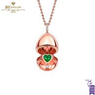 Fabergé Essence Rose Gold Emerald Heart Surprise Locket