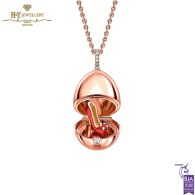 Fabergé Essence Rose Gold Red Lacquer & Ruby Set Shoe Surprise Locket