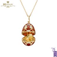 Fabergé Heritage Yellow Gold Diamond & Red Guilloché Enamel Year Of The Tiger Surprise Locket