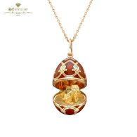 Fabergé Heritage Yellow Gold Diamond & Red Guilloché Enamel Year Of The Tiger Surprise Locket
