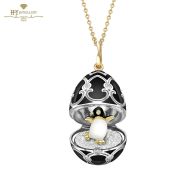 Fabergé Heritage Yellow and White Gold Diamond & Black Enamel Penguin Surprise Locket