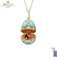 Fabergé Heritage Yellow Gold Diamond & Turquoise Guilloché Enamel Ladybird Surprise Locket