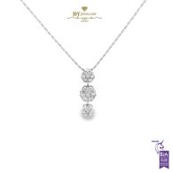 White Gold Round Brilliant Cut Diamond Pendant - 2.00ct