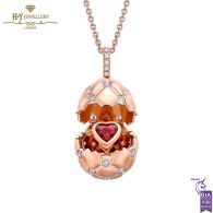 Treillage Brushed Rose Gold & Diamond Set Ruby Heart Surprise Locket