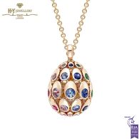 Cosmic Curve Rose Gold Rainbow Egg Pendant