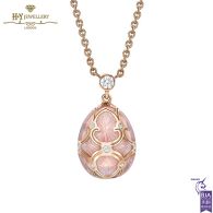 Heritage Rose Gold Diamond & Pink Guilloché Enamel Petite Egg Pendant