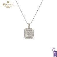 White Gold Pendant Round &Princess Cut - 0.75ct