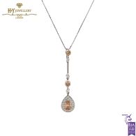 White Gold Pendant Set With Pear & Round Brilliant Cut 2.40ct