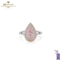 White Gold Brilliant & Pear Cut Pinkish Brown Diamond Ring - 1.68ct