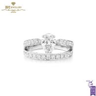 White Gold Pear Cut & Brilliant Cut Diamond Ring - 1.60 ct