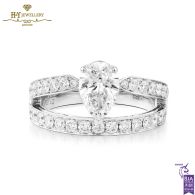 White Gold Pear Cut & Brilliant Cut Diamond Ring - 1.60 ct