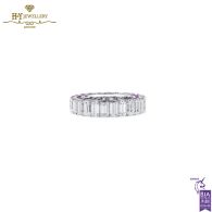 White Gold Emerald Cut Diamond & Ruby Baguette Cut Ring - 10.15 ct