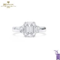 White Gold Emerald Cut & Epaulette Cut Diamond Ring - 2.48ct