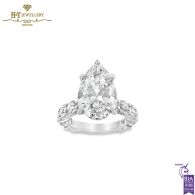 White Gold Pear Cut & Brilliant Cut Diamond Ring - 6.65ct