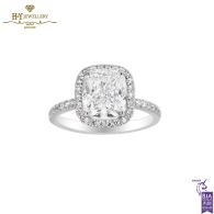 White Gold Cushion Cut & Brilliant Cut Diamond Ring - 3.51ct