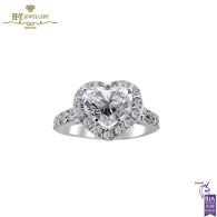 White Gold Heart Cut & Brilliant Cut Diamond Engagement Ring - 2.04ct