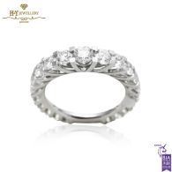 White Gold Brilliant Cut Full Eternity Diamond Ring - 4.46ct