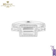 White Gold Baguette Cut & Brilliant Cut Diamond Ring - 1.76ct