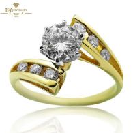 Yellow Gold Brilliant Cut Diamond Ring - 0.96ct