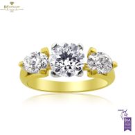 Yellow & White Gold Brilliant & Oval Cut Diamond Ring - 2.35ct