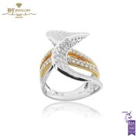 White & Rose Gold Brilliant Cut Diamond Ring - 2.65 ct