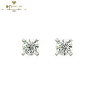 White Gold Round Brilliant Cut Diamond Stud Earrings - 2.00ct