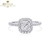 White Gold Radiant & Brilliant Cut Diamond Ring - 1.53ct 