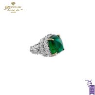 House Of Meraki The Amelia Ring - Zambian Emerald & Diamond - 24.84 ct