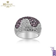 White Gold Round Cut Tourmaline Diamond Ring - 2.61ct