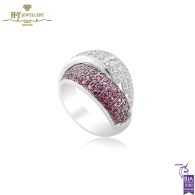 White Gold Brilliant Cut Diamond & Ruby Ring - 0.57ct