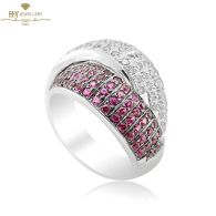 White Gold Brilliant Cut Diamond & Ruby Ring - 1.42ct