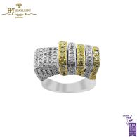 White & Yellow Gold with Fancy and White Brilliant Cut Diamond Ring - 2.01ct