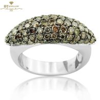 White Gold Brilliant Cut Fancy Cognac Brown Diamond Ring - 1.95 ct