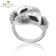 White Gold Brilliant Cut Pave Diamond Ring - 0.37 ct 