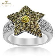 White Gold Brilliant Cut Diamond & Citrine Star Design Ring - 1.33ct