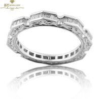 White Gold Baguette Cut Diamond Ring - 0.77ct