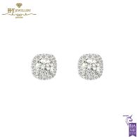 White Gold Brilliant Cut & Pave Diamond Earrings - 1.34ct