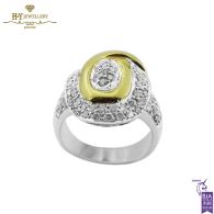 White & Yellow Gold Brilliant Cut Diamond Ring - 1.10ct