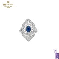 White Gold Oval Sapphire Cut & Diamond Ring - 0.60ct