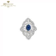White Gold Oval Cut Sapphire & Diamond Ring - 1.60ct