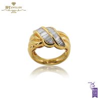 Yellow Gold Baguette Cut Diamond Ring - 0.95 ct