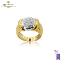 Yellow & White Gold Brilliant Cut Diamond Ring - 0.55 ct