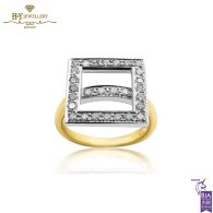 Yellow & White Gold Brilliant Cut Diamond Ring - 0.70 ct