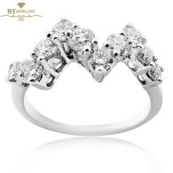 White Gold Brilliant Cut Diamond Zigzag Ring - 0.22 ct