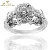 White Gold Brilliant Cut Diamond Ring - 0.97 ct