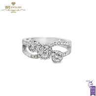 White Gold Brilliant Cut Diamond Ring - 0.88 ct