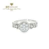 White Gold Brilliant Cut Diamond Engagement Ring - 0.53 ct