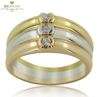 Multi Color Gold Brilliant Cut Diamond Ring - 0.10 ct