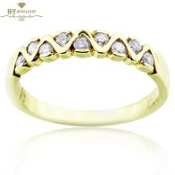 Yellow Gold Brilliant Cut Diamond Ring - 0.21 ct